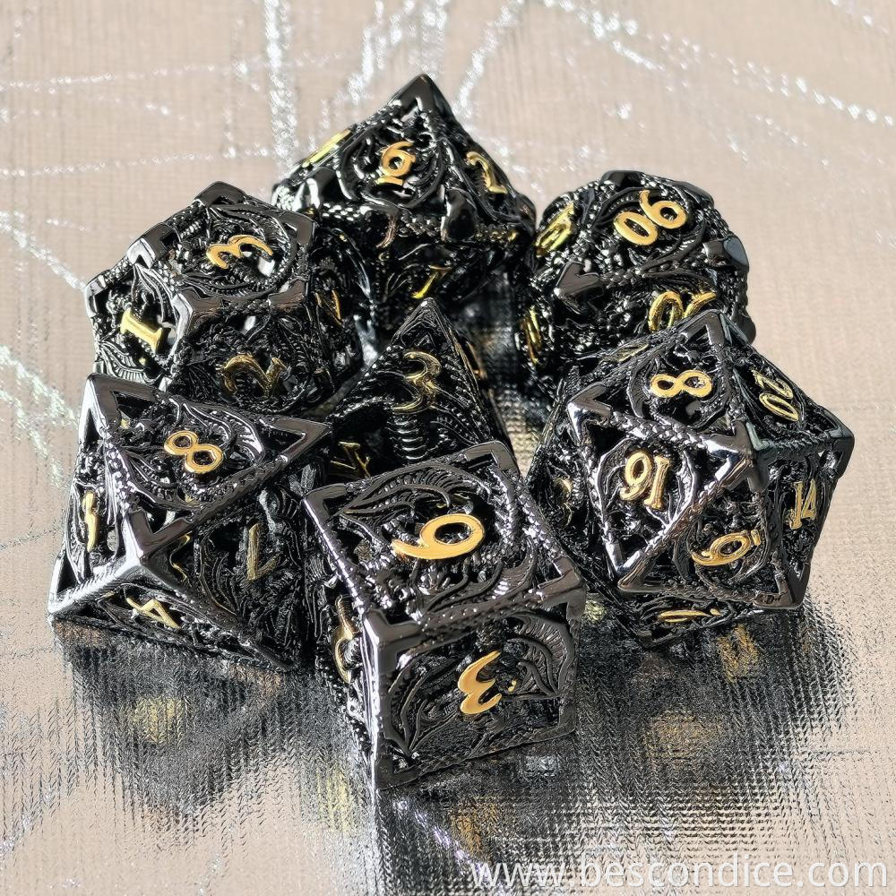 Hollow Metal Dragon Rpg Dice